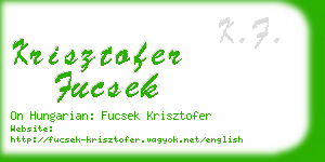 krisztofer fucsek business card